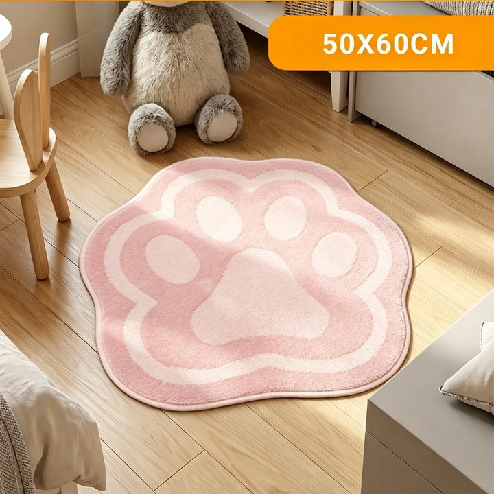 Decorative Plush Paw Print Area Rug