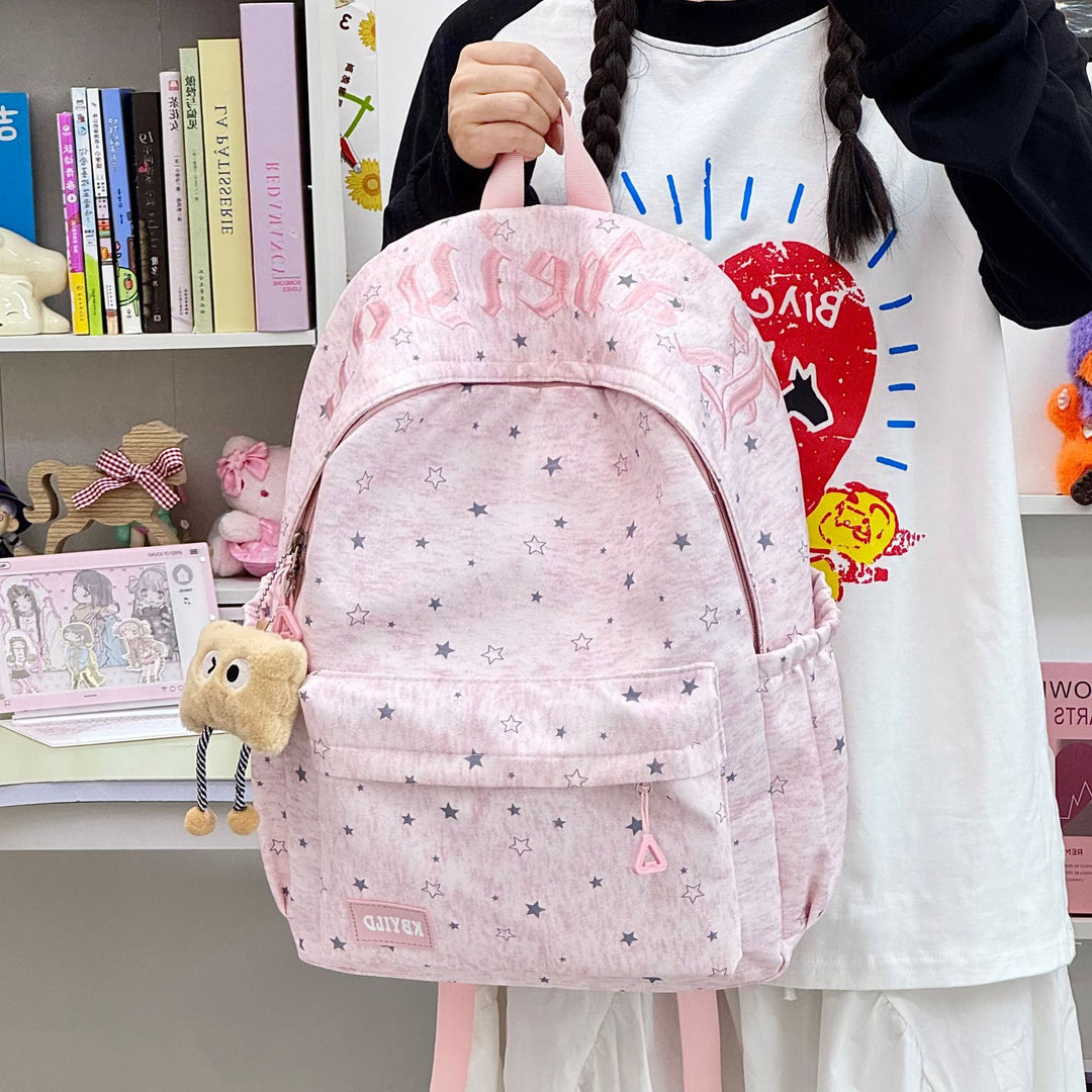 Stylish Star-Embellished Corduroy Backpack Kalsten
