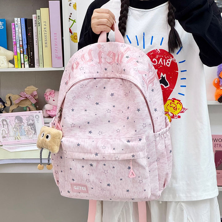 Stylish Star-Embellished Corduroy Backpack Kalsten
