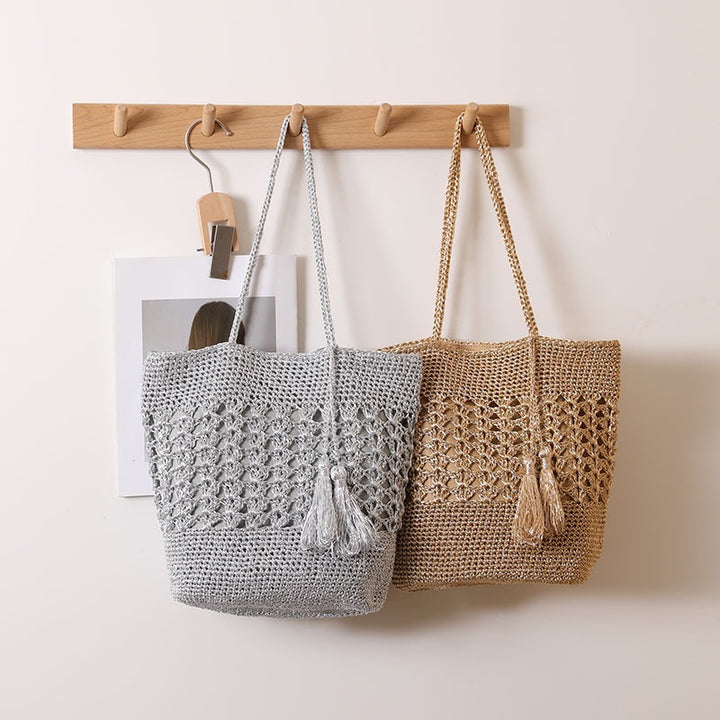 Crocheted tote bag with elegant tassels Kalsten