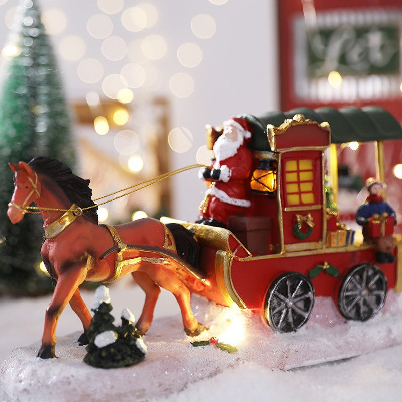 Vintage Santa Claus Sleigh Ornament