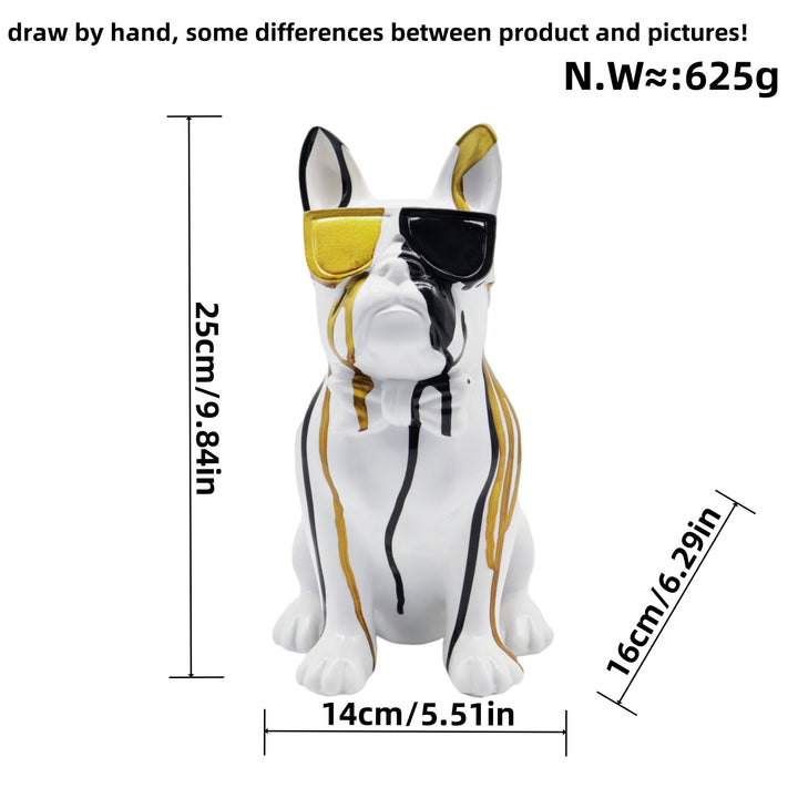 Colorful Bulldog Decoration Figure made of Resin Kalsten
