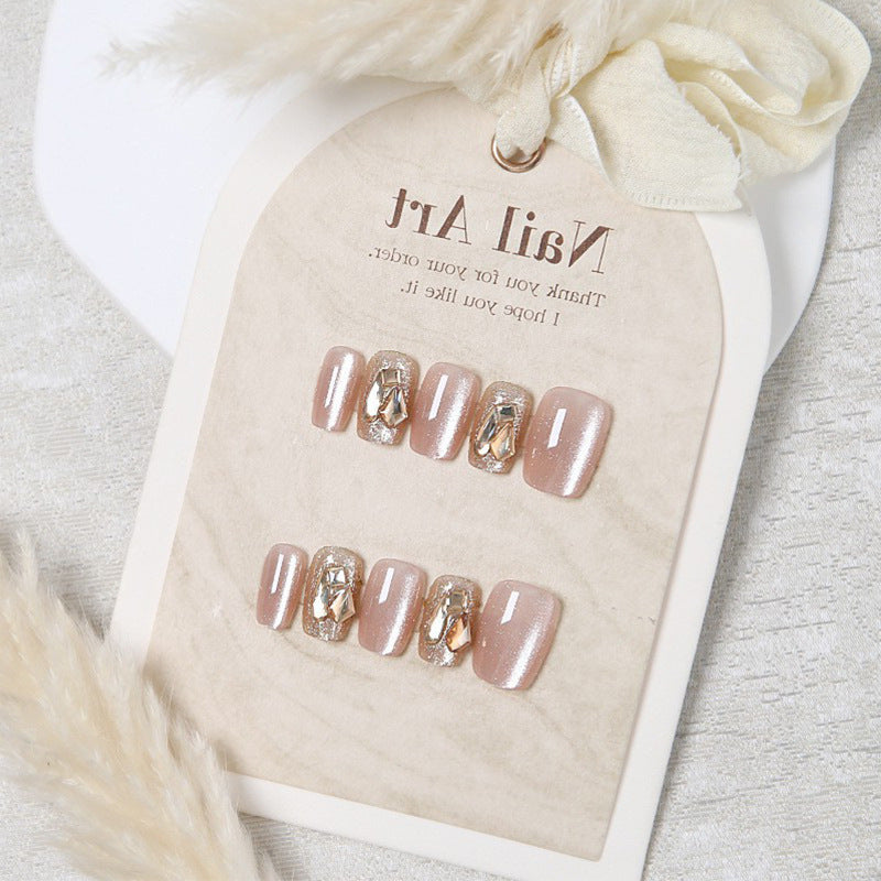 Glamorous Rhinestone-Embellished Press-On Nail Art Kalsten