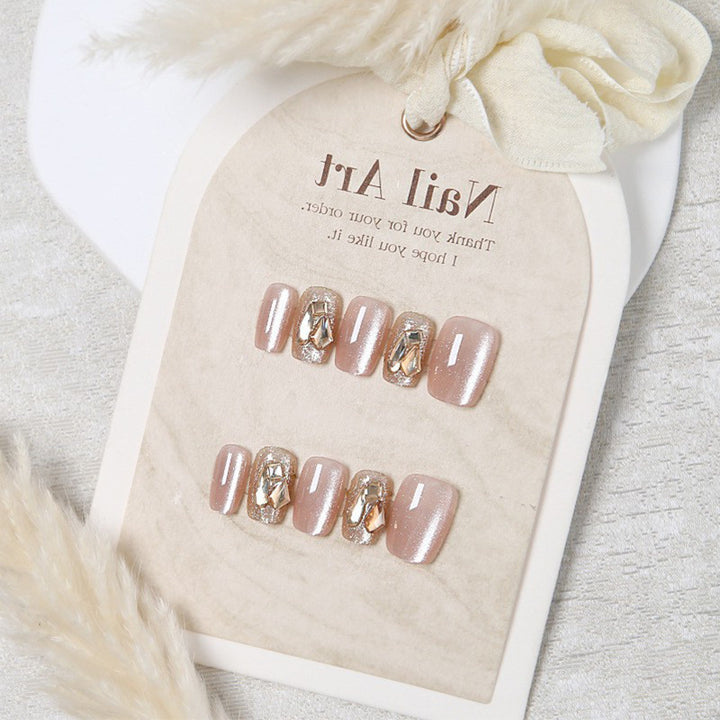 Glamorous Rhinestone-Embellished Press-On Nail Art Kalsten
