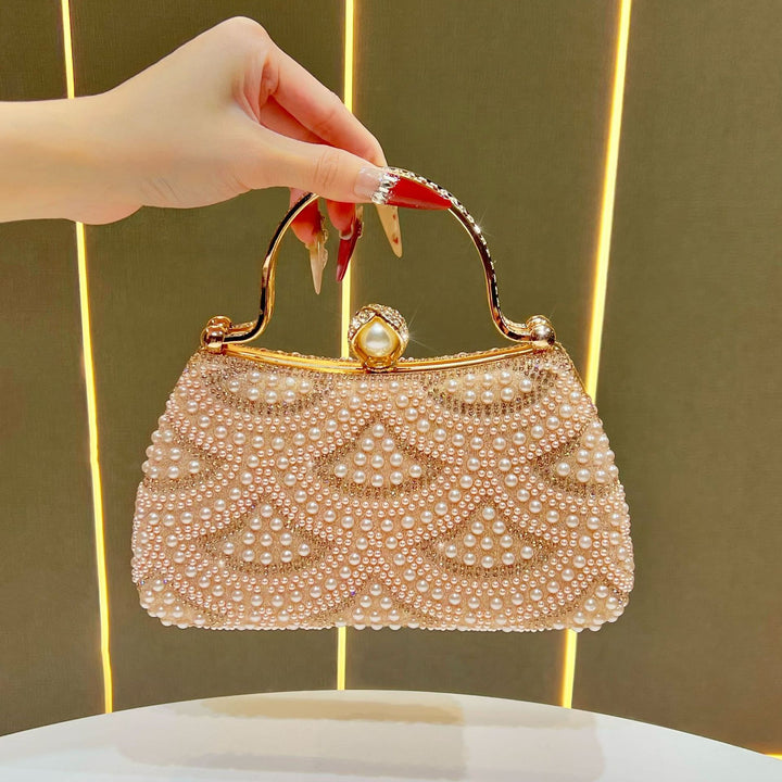 Vintage Pearl-Embellished Handbag