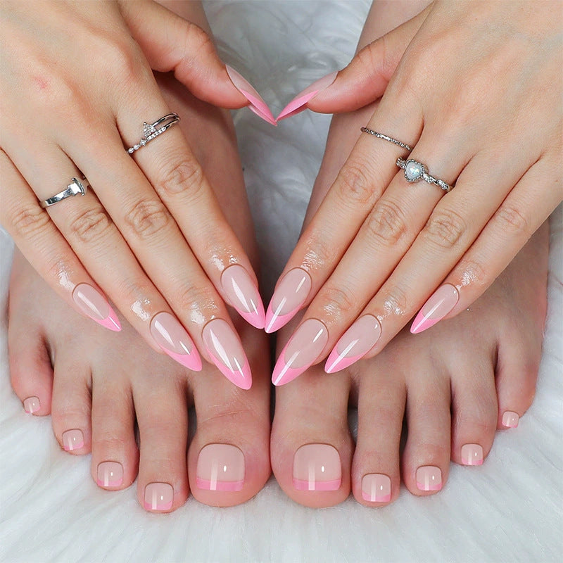 Stylish Press-On Nail Set with Elegant French Tip Design Kalsten