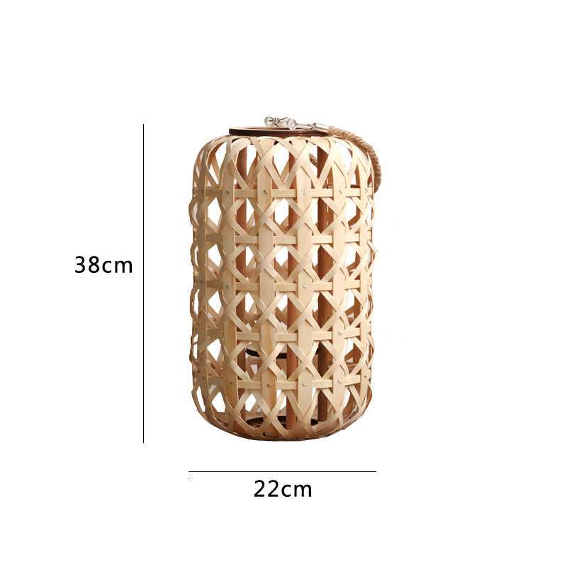 Elegant lantern made of handwoven natural material Kalsten