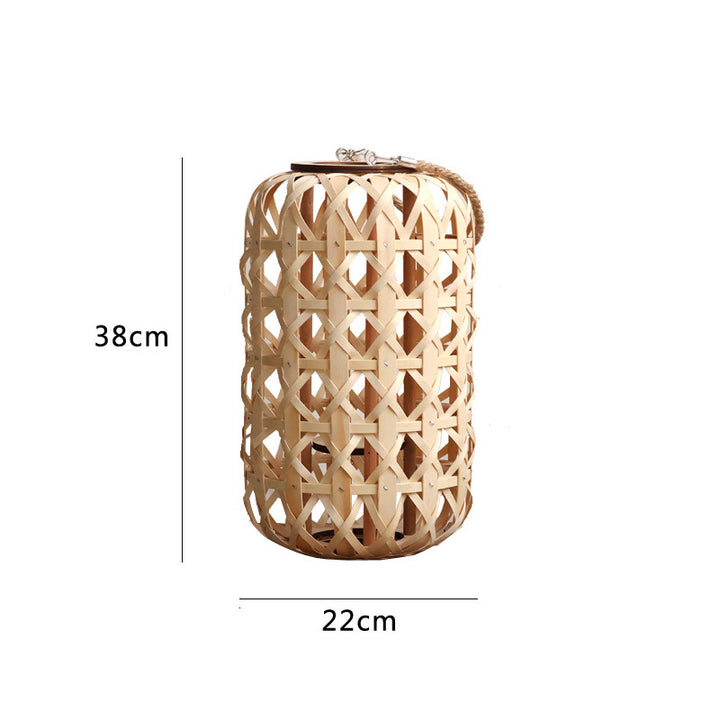 Elegant lantern made of handwoven natural material Kalsten