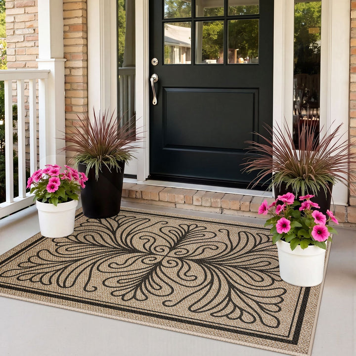 Intricate Floral Design Runner Mat