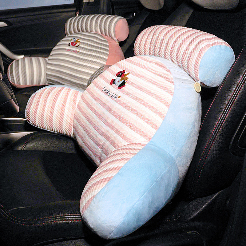 Padded bed backrest cushion with armrests and detachable neck roll