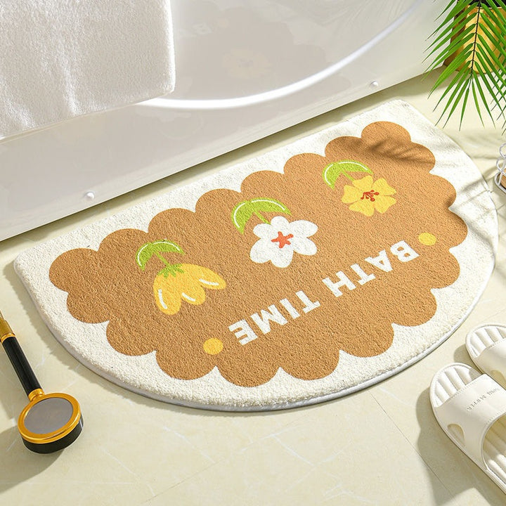 Floral Print Bathroom Mat for Home