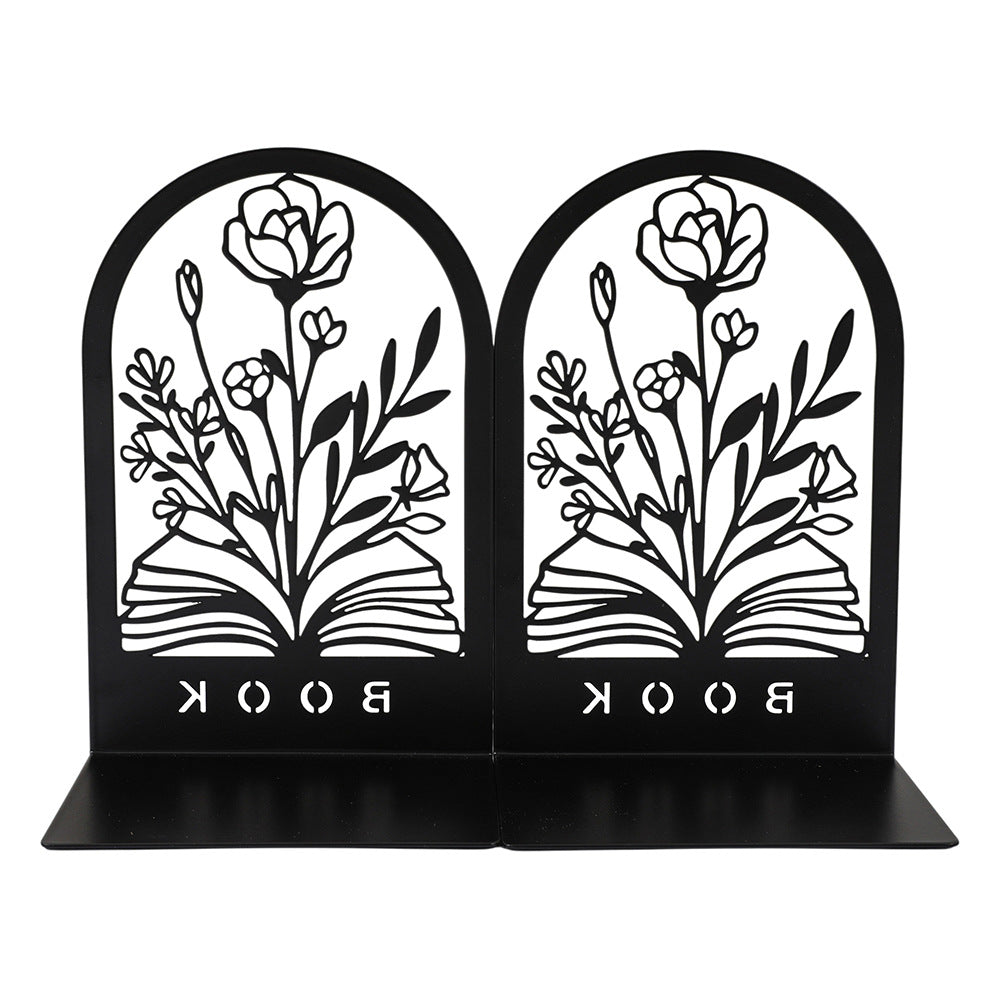 Elegant Floral Metal Bookends
