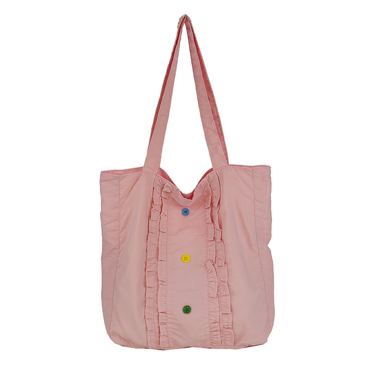 Ruffled Design Lightweight Tote Bag