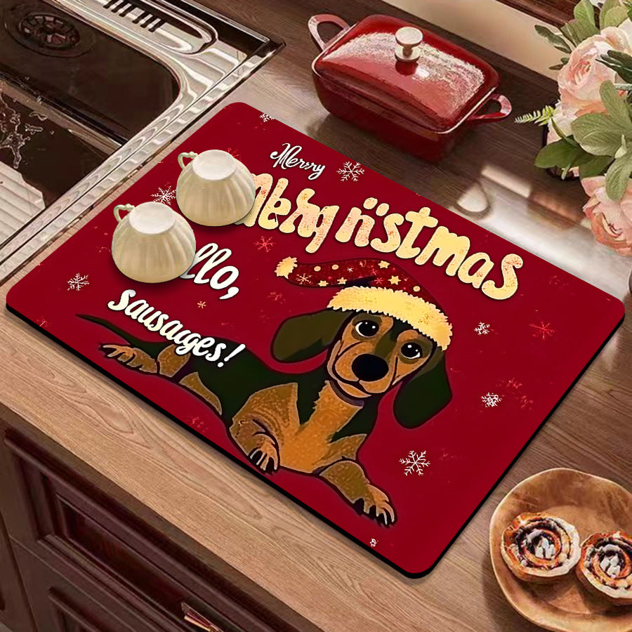 Festive Winter-Themed Kitchen Counter Mat Kalsten