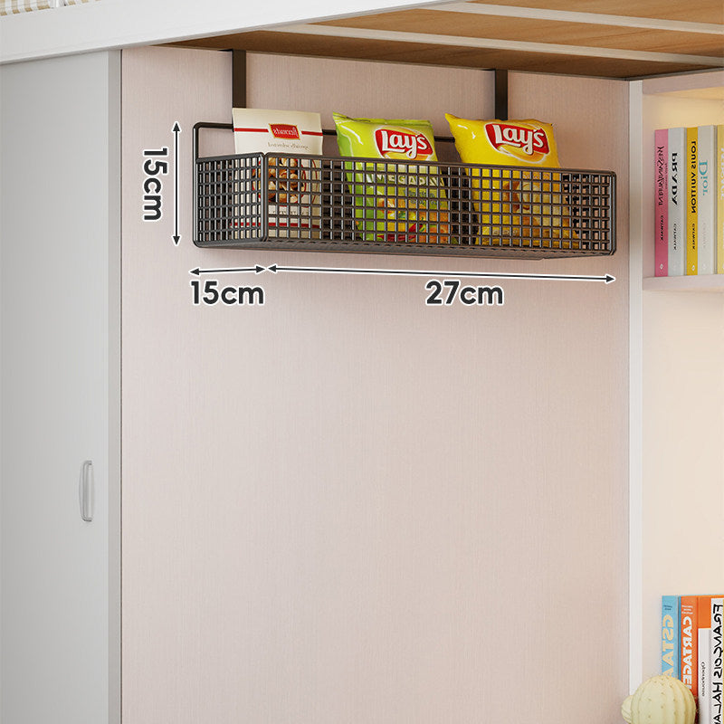 Wall-Mounted Grid Mesh Stacked Tiered Pantry and Bathroom Storage Baskets