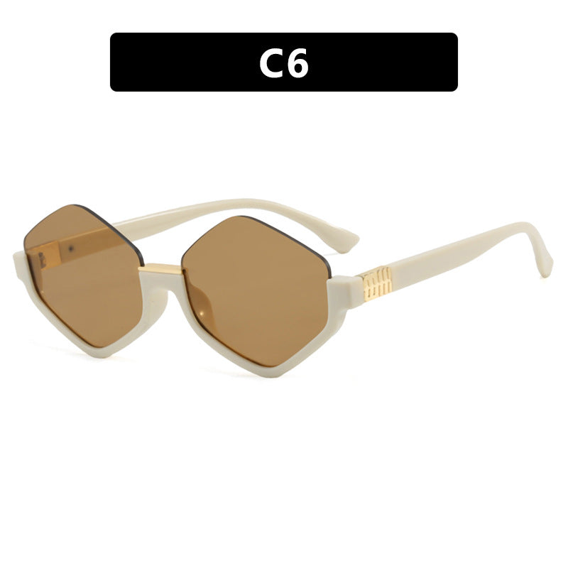 Women's fashionable sunglasses with trendy hexagonal frame and protective lenses Kalsten