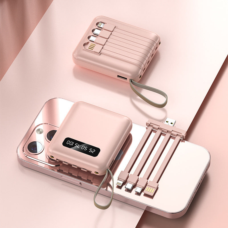 Compact power bank with integrated charging cable Kalsten