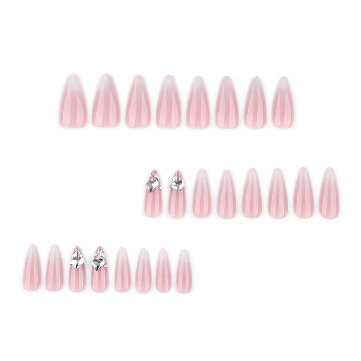Elegant Stiletto Artificial Nails with Glitter Accents Kalsten