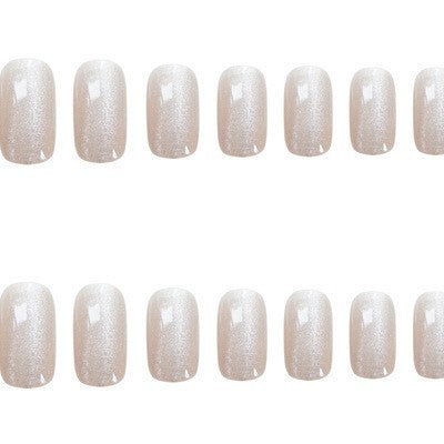 Glittery Natural Finish Press-On Nail Set Kalsten