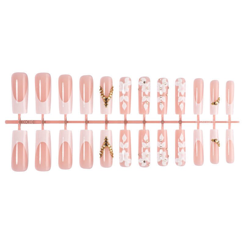 Art nail set with refined flower and glitter elements Kalsten