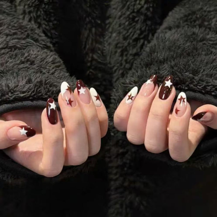 Artistic Star Design Press-On Nail Set