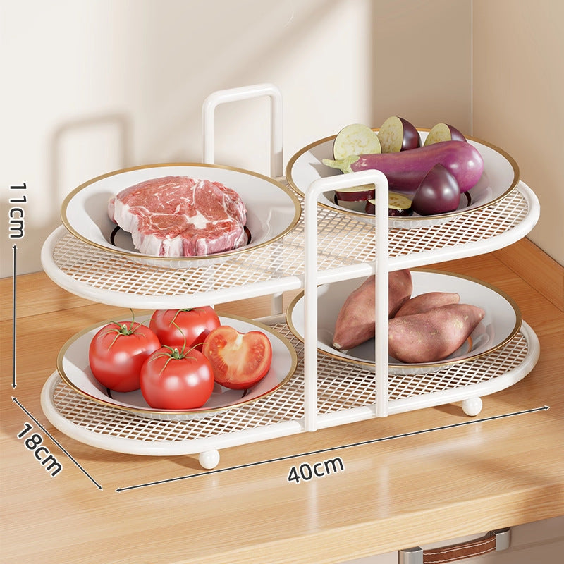 Four-Tier Mesh Kitchen Countertop Organizer Rack