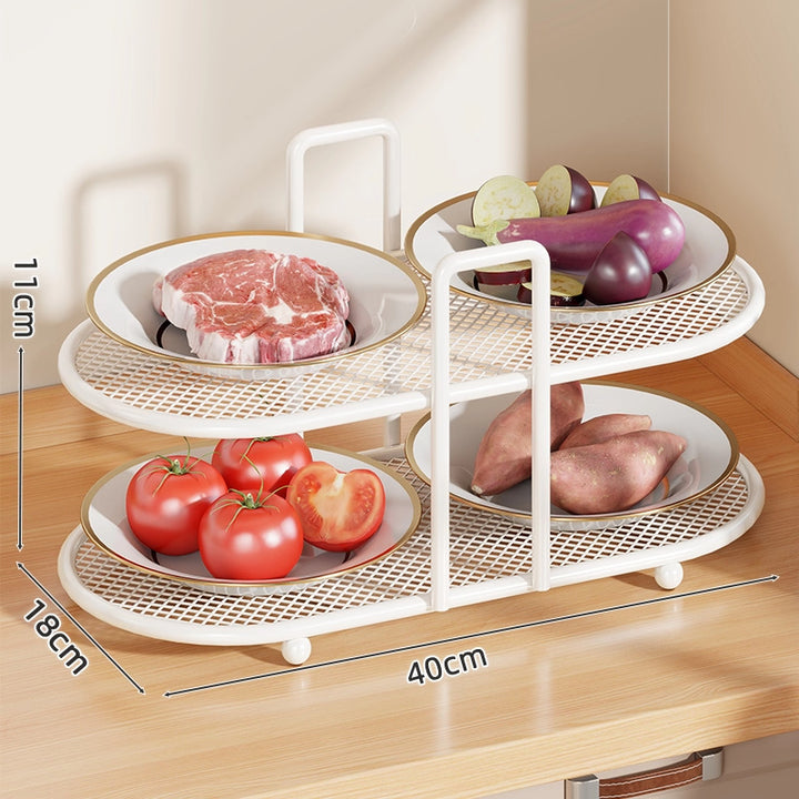 Four-Tier Mesh Kitchen Countertop Organizer Rack