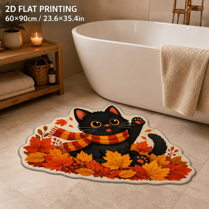 Cozy Cat-Themed Plush Bath Mat