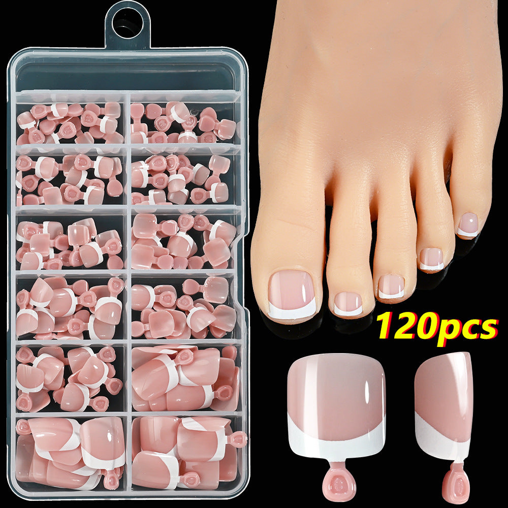 French Tip Gel Toenail Set Kalsten