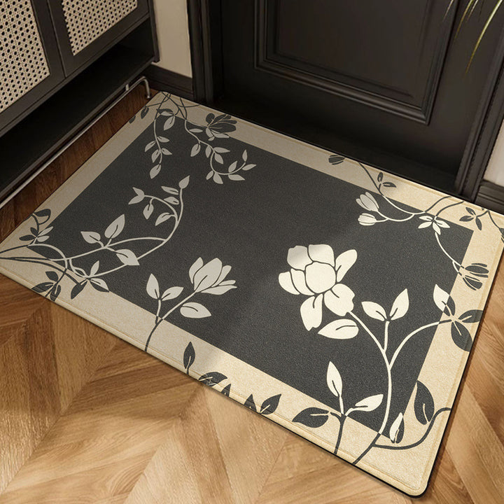 Decorative Floral Print Door Mat