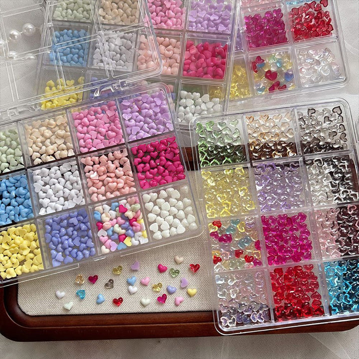 Decorative Heart-Shaped Nail Art Gems