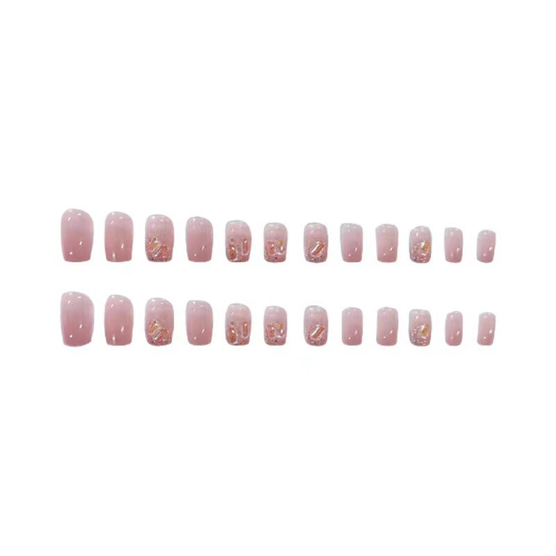 Glitter and gradient design artificial nails Kalsten