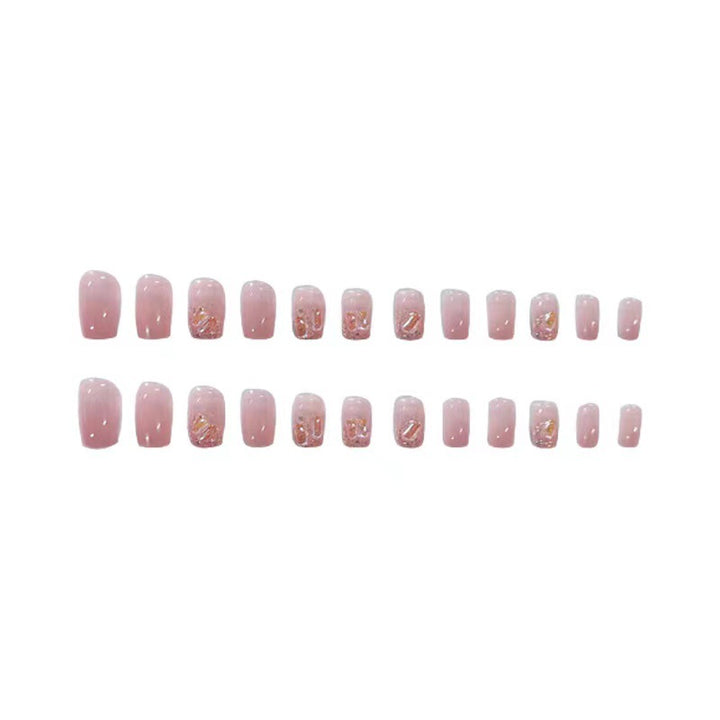 Glitter and gradient design artificial nails Kalsten