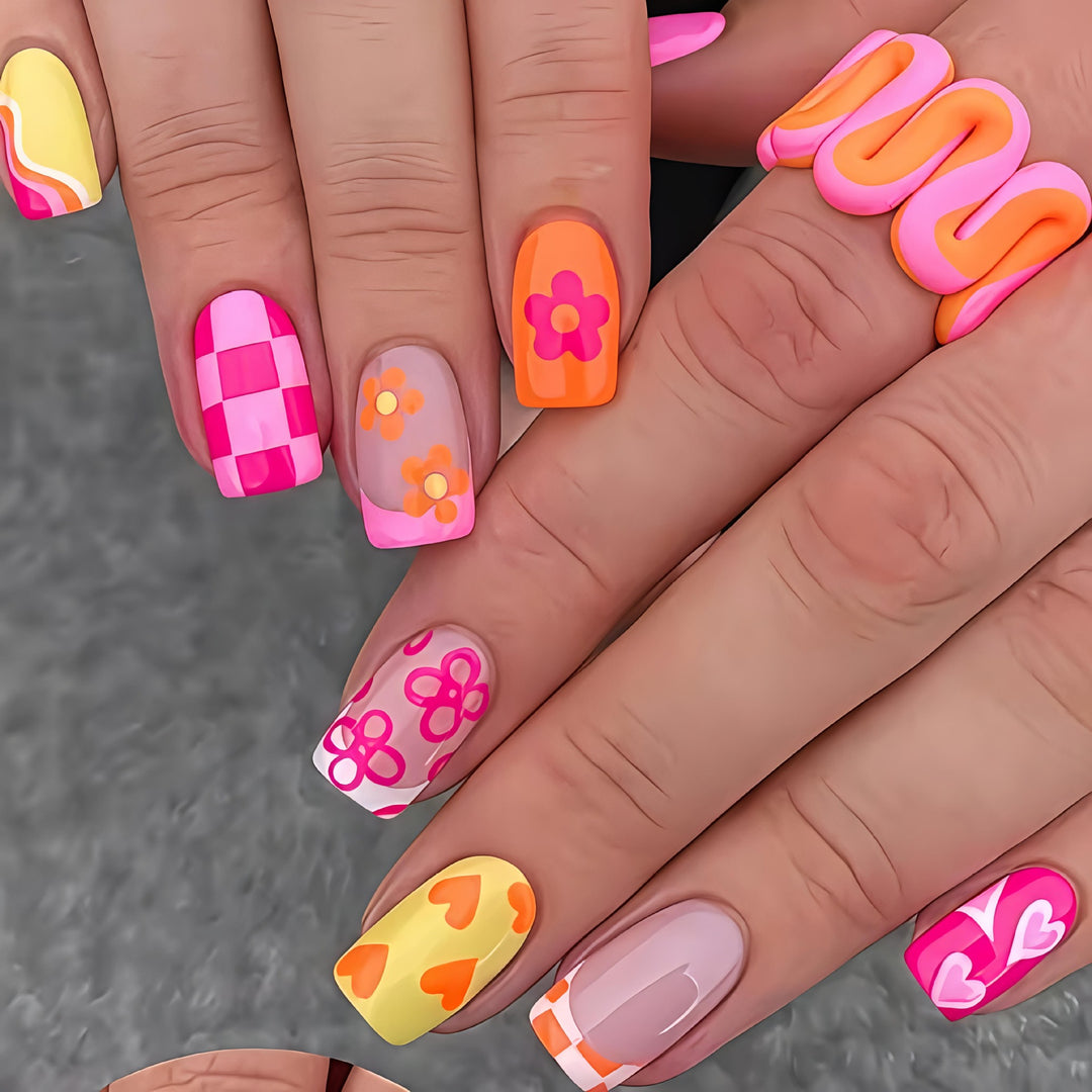 Vibrant Floral Nail Art Kalsten