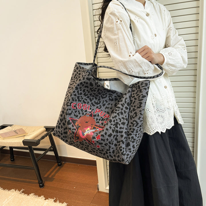 Playful Graphic Print Tote Bag