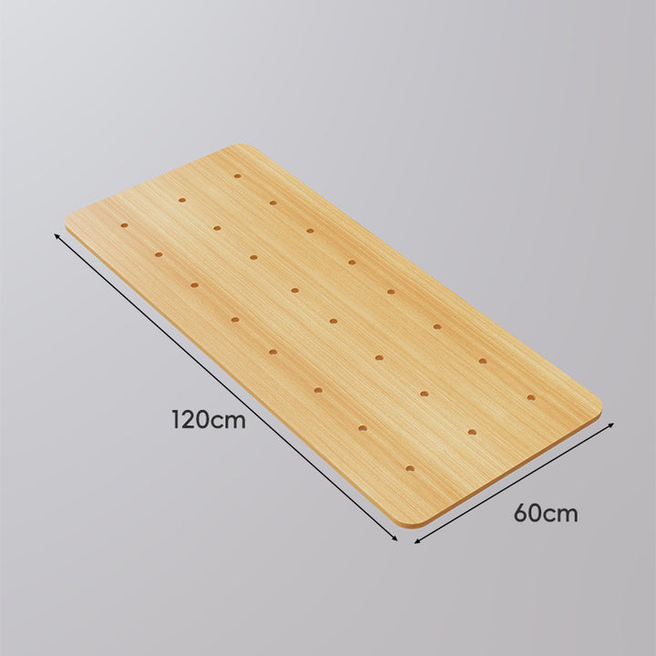 Large Perforated Bamboo Shelf Panel with Ventilated Slatted Design