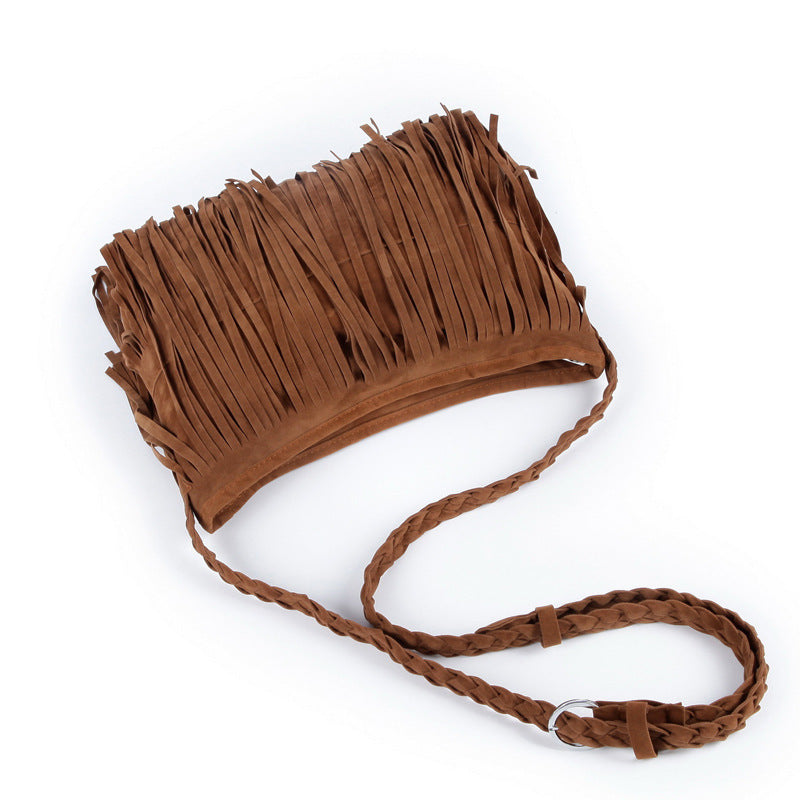 Stylish Fringe Suede Crossbody Bag Kalsten