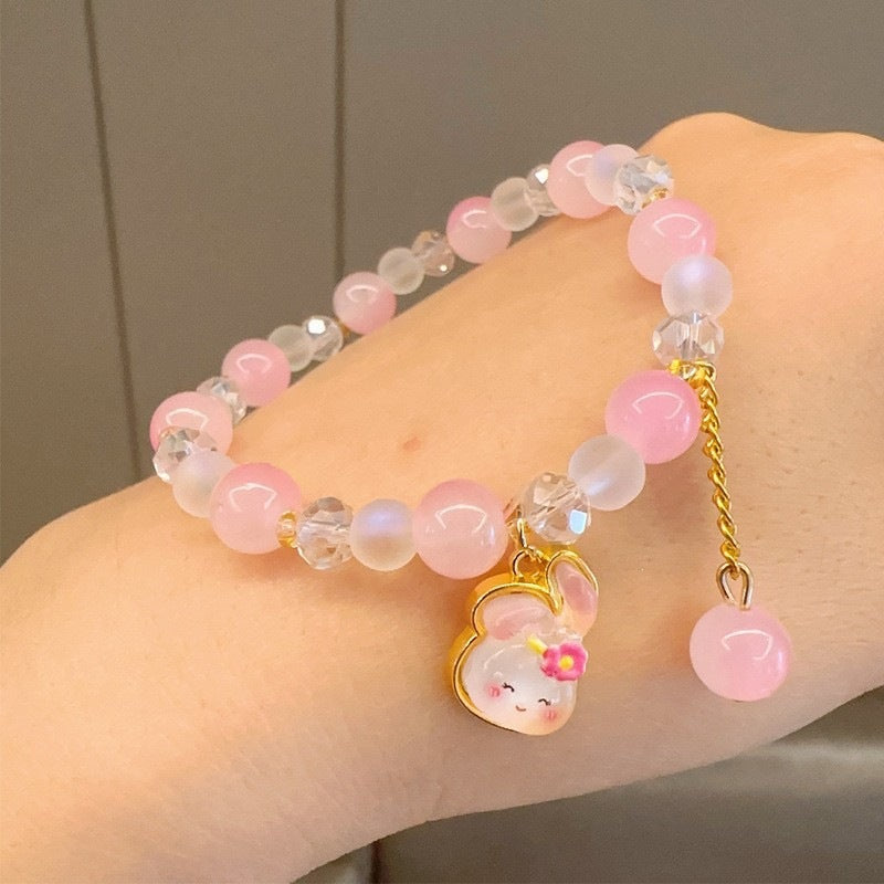 Playful bracelet with colorful glass beads and pendant Kalsten