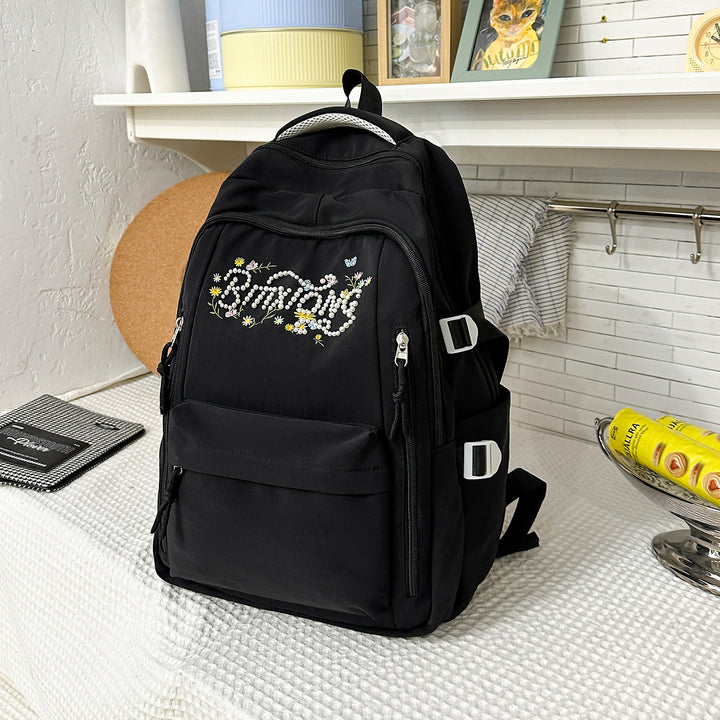 Embroidered Multi-Pocket Backpack Kalsten