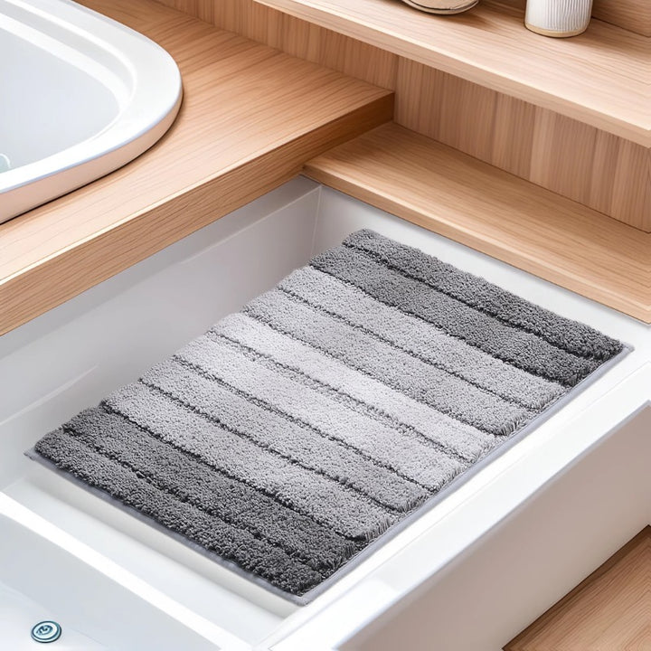 Soft Striped Bathroom Rug Kalsten