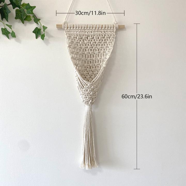 Decorative Macrame Wall Hanging with Elegant Fringed Tassels Kalsten