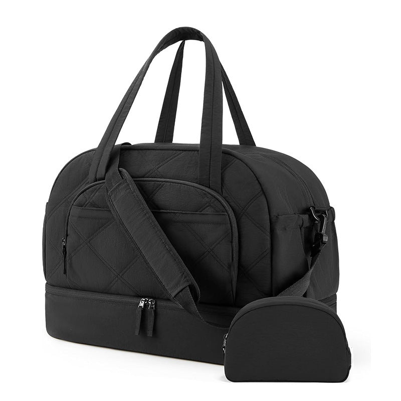 Multifunctional Quilted Travel Bag with Removable Cosmetic Pouch Kalsten