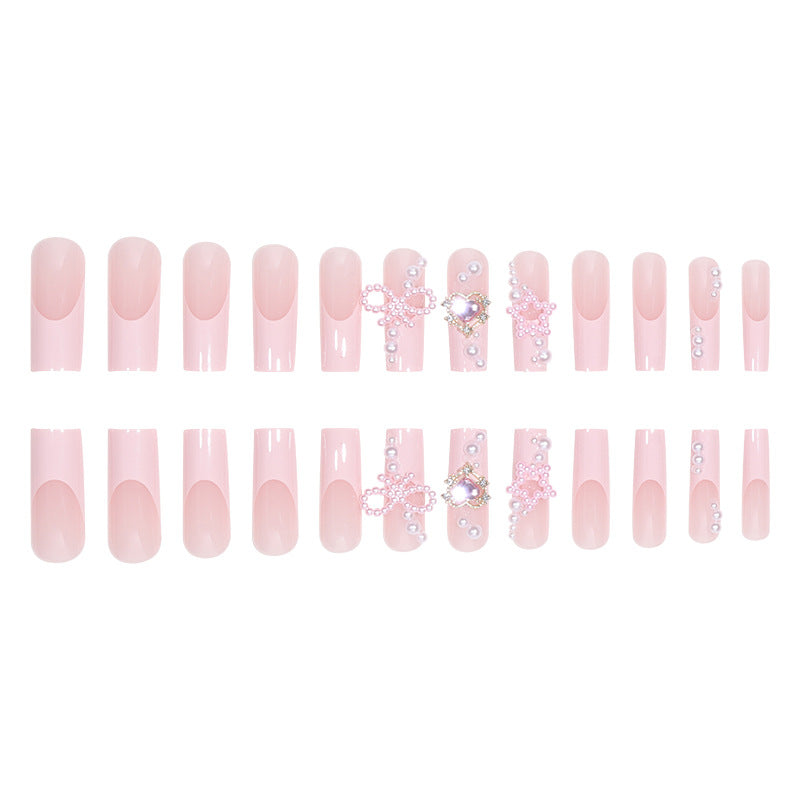 Decorative Crystal and Pearl Stiletto Press-On Nails Kalsten