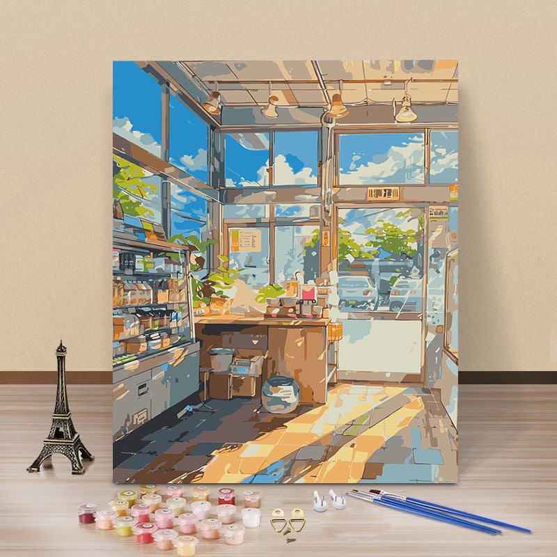 Artistic Coffee Shop Canvas Art Kit Kalsten