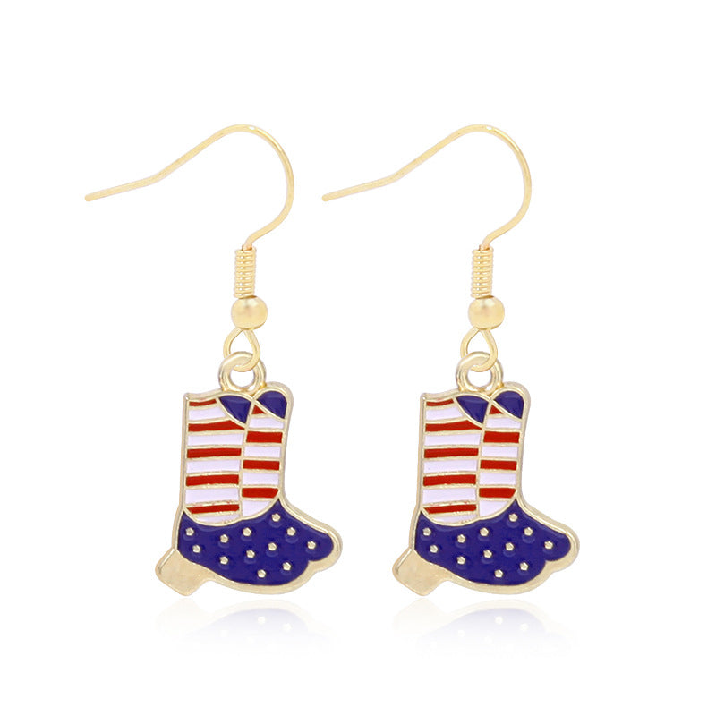 Women's long multi-layer star drop earrings with crystal embellishments and rhodium-plated alloy Kalsten
