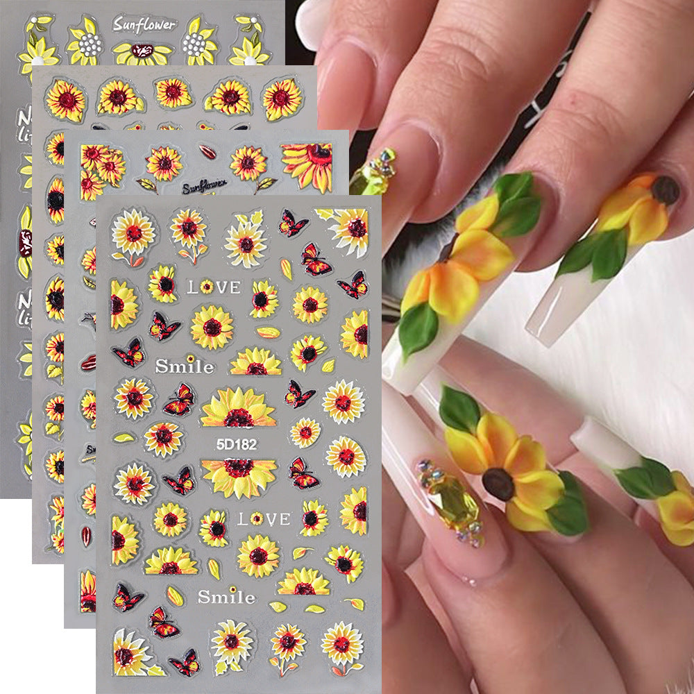 Sunflower Nail Art Sticker Set
