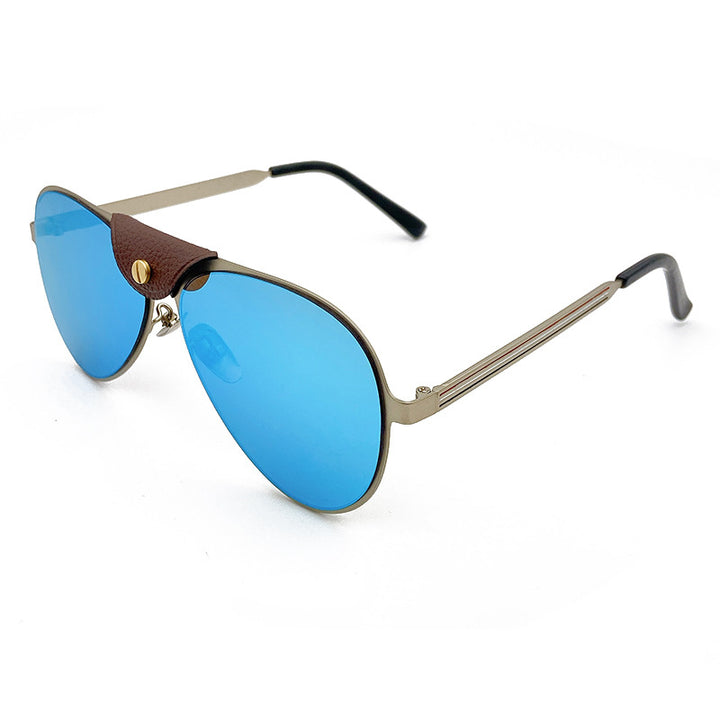 Retro Pilot Sunglasses with Blue Tinted Lenses Kalsten