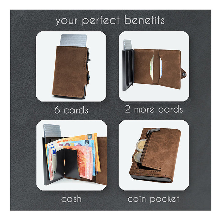 RFID-Blocking Multi-Functional Leather Wallet Kalsten