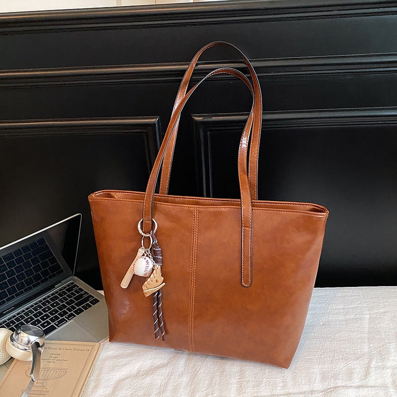 Classic Structured Faux Leather Tote