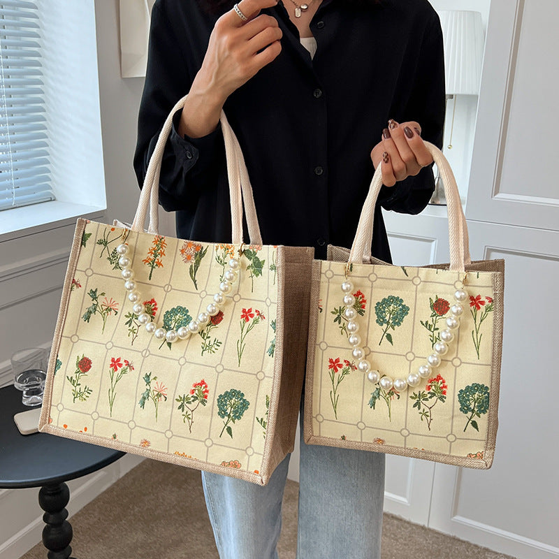 Embroidered Floral Patterned Tote Bag